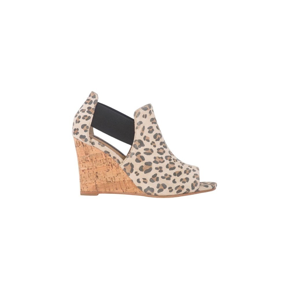 NWT Marchez Vouz Blue Leopard leather wedge‎ heel shoes sz 9,5